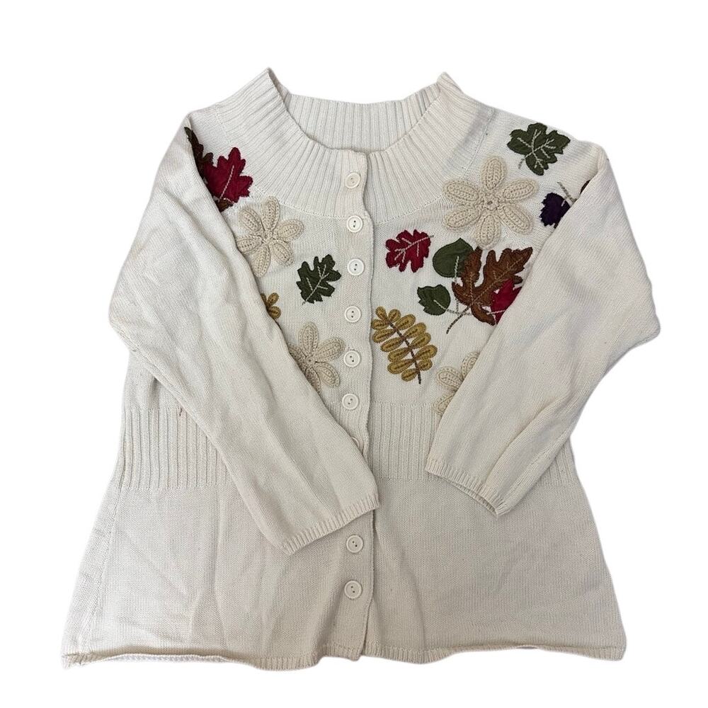 Classic Elements Fall Embroidered Floral Cardigan… - image 4